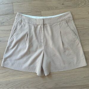 HUDSON NORTH High Waisted Pleated Linen Blend Shorts